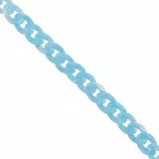 13mm Acrylic curb Chain - Marbled Sky Blue x1m