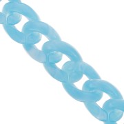 13mm Acrylic curb Chain - Marbled Sky Blue x1m