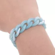 13mm Acrylic curb Chain - Marbled Sky Blue x1m