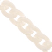 13mm Acrylic curb Chain - Marbled Ivory x1m