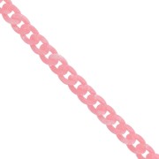 13mm Acrylic curb Chain - Marbled Pink x1m