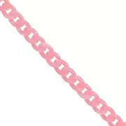 13mm Acrylic curb Chain - Marbled Pink x1m
