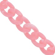 13mm Acrylic curb Chain - Marbled Pink x1m