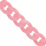 13mm Acrylic curb Chain - Marbled Pink x1m