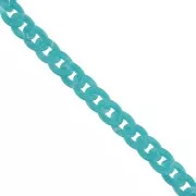 13mm Acrylic curb Chain - Marbled Turquoise x1m