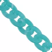 13mm Acrylic curb Chain - Marbled Turquoise x1m