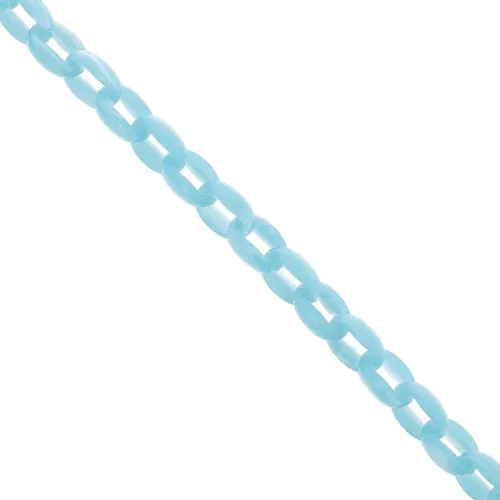11mm Acrylic cable chain - Marbled Sky Blue x1m