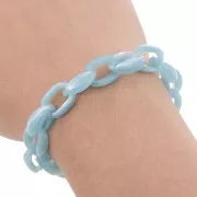 11mm Acrylic cable chain - Marbled Sky Blue x1m