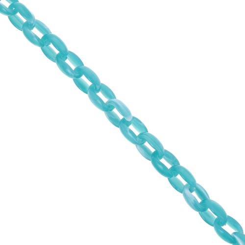 11mm Acrylic cable chain - Marbled Turquoise x1m