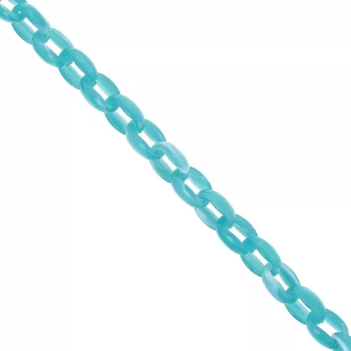11mm Acrylic cable chain - Marbled Turquoise x1m