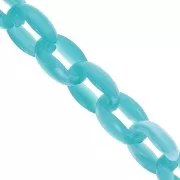11mm Acrylic cable chain - Marbled Turquoise x1m