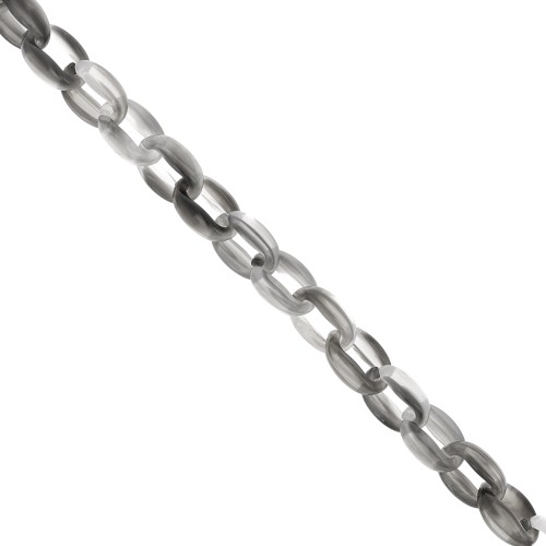 11mm Acrylic cable chain - Marbled Grey x1m