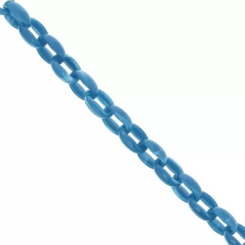 11mm Acrylic cable chain - Marbled Petrol Blue x1m