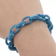 11mm Acrylic cable chain - Marbled Petrol Blue x1m