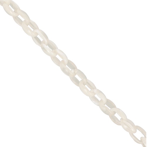 11mm Acrylic cable chain - Marbled Ivory x1m