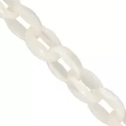 11mm Acrylic cable chain - Marbled Ivory x1m