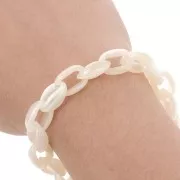 11mm Acrylic cable chain - Marbled Ivory x1m