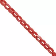 11mm Acrylic cable chain - Marbled Coral red x1m