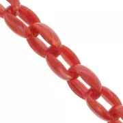 11mm Acrylic cable chain - Marbled Coral red x1m