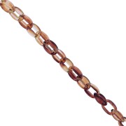 11mm Acrylic cable chain - Tortoiseshell - Brown - Beige x1m|raw }}