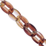 11mm Acrylic cable chain - Tortoiseshell - Brown - Beige x1m