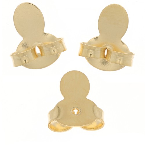 9x8mm Earring back for earstuds - Fine Gold Plated x6