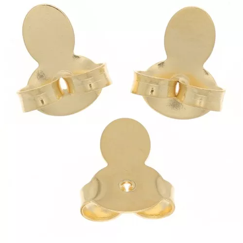 9x8mm Earring back for earstuds - Fine Gold Plated x6