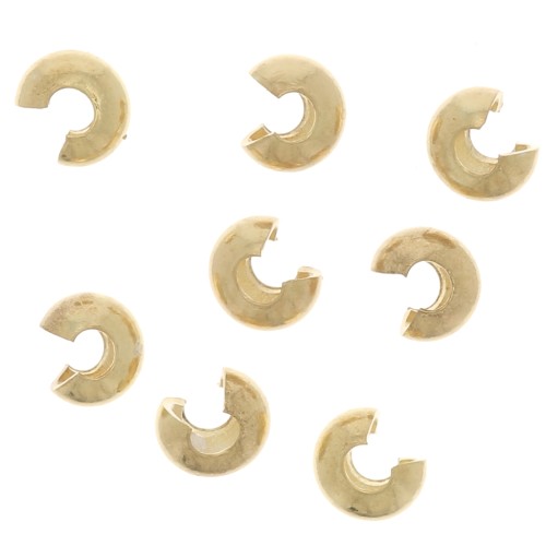 2mm Crimp beads covers - Fine Gold plated x25