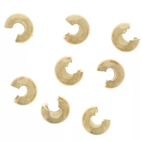 2mm Crimp beads covers - Fine Gold plated x25