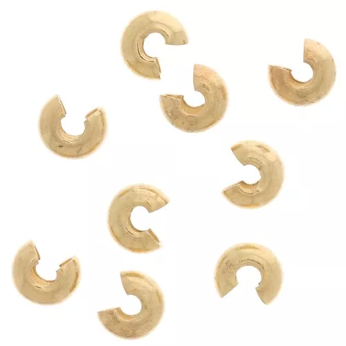 3mm Crimp beads covers - Fine gold Plated x25