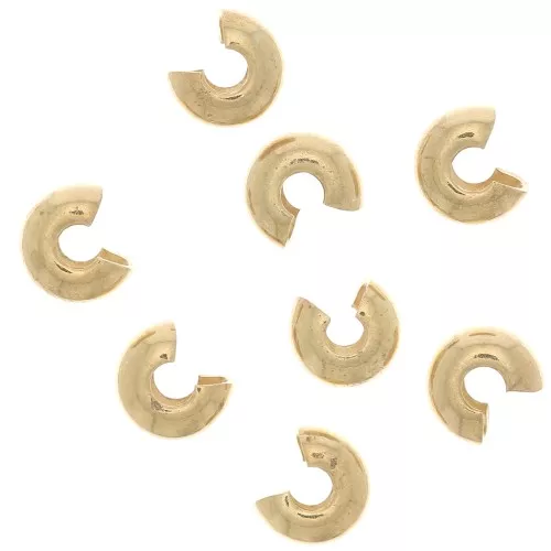 4mm Crimp beads covers - Fine Gold plated x25