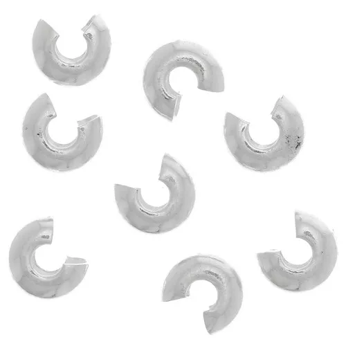 4mm Crimp beads covers - Fine Silver plated x25
