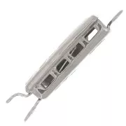 Rectangle clip clasp 18x6 mm - arabesque pattern - Rhodium x1