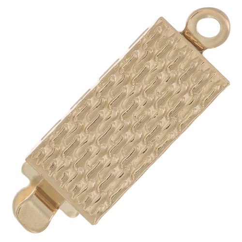 18x6mm Textured Rectangle Clasp - Gold Tone x1