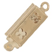 18x6mm Textured Rectangle Clasp - Gold Tone x1