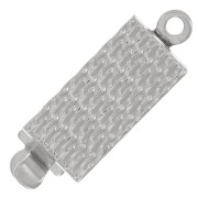 18x6mm Textured Rectangle Clasp - Rhodié x1|raw }}