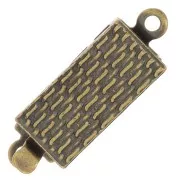 18x6mm Textured Rectangle Clasp - Bronze x1