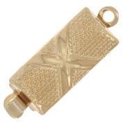 18x6mm Rectangle Clasp - Gold Tone x1