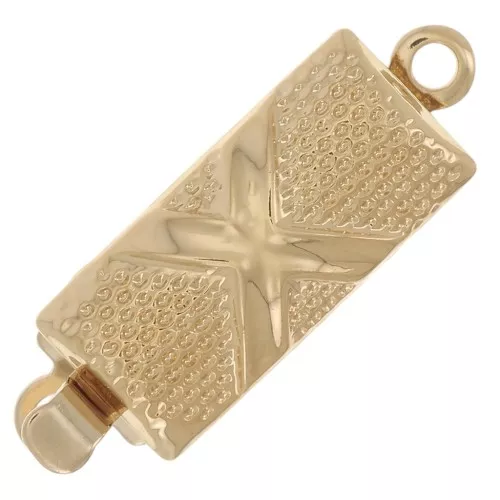 18x6mm Rectangle Clasp - Gold Tone x1