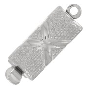 18x6mm Rectangle Clasp - Rhodium Plated x1