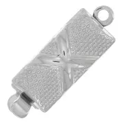 18x6mm Rectangle Clasp - Rhodium Plated x1