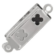 18x6mm Rectangle Clasp - Rhodium Plated x1