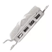18x6mm Rectangle Clasp - Rhodium Plated x1