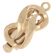 18x8mm Rectangle clip clasp - infinity pattern - Gold tone x1