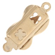 18x8mm Rectangle clip clasp - infinity pattern - Gold tone x1
