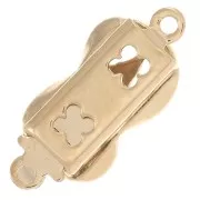 18x8mm Rectangle clip clasp - infinity pattern - Gold tone x1