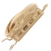 18x8mm Rectangle clip clasp - infinity pattern - Gold tone x1