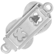 Rectangle clip clasp 18x8 mm - infinity pattern - White Bronze x1