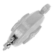 18x12mm Round clip clasp with stripes and rhinestones - rhombus - Rhodium x1