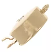 17.5x12mm Round rhinestone clip clasp - Gold - Crystal x1